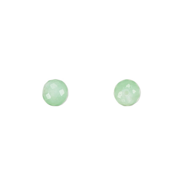 Chrysoprase 1pkg2, hand-cut half-drilled faceted round bead natural B grade, 6mm image number 0
