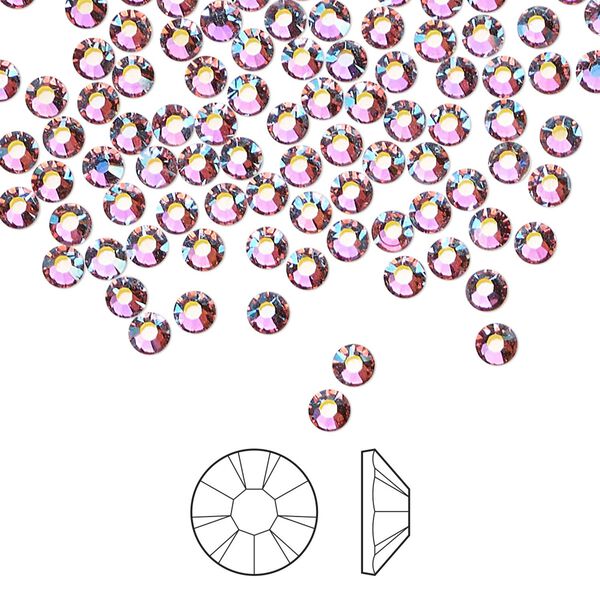 Flat back 144pk mesmera AB foil back, Preciosa MAXIMA Czech crystal rhinestone 3-3.2mm chaton rose round SS12 image number 0