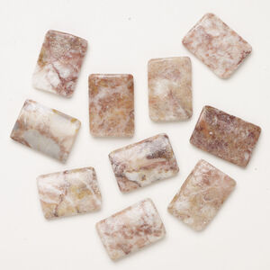 Pink marble 1pkg10, puffed rectangle bead, 30x21mm-32x22mm