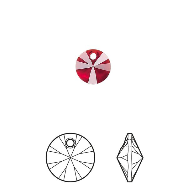 Drop 12pk Siam, Crystal Passions® 8mm pendant mini disk 6428 image number 0