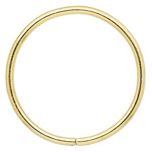 Beading hoop, gold-finished steel, 2-inch closed round. Sold per pkg of 4.