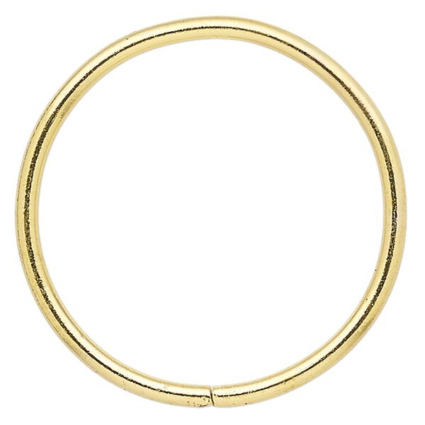 Beading hoop, gold-finished steel, 2-inch closed round. Sold per pkg of 4. image number 0
