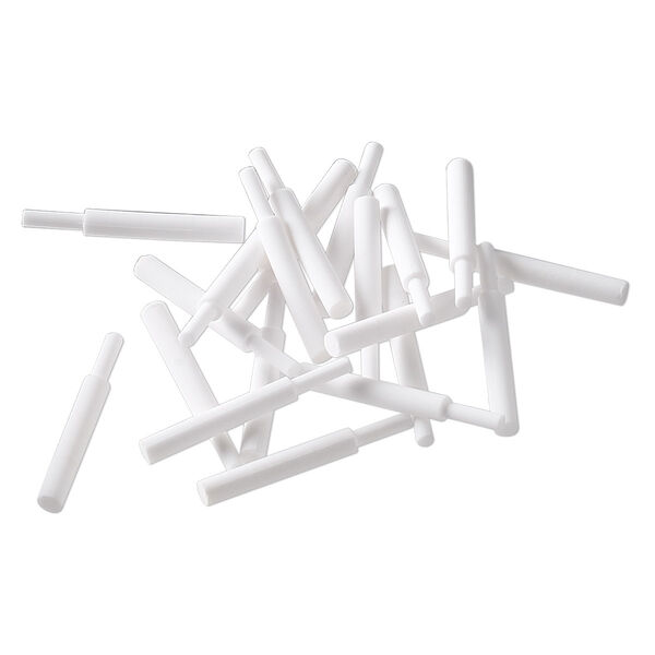 Replacement peg, ceramic, white, 25x3mm. Sold per pkg of 20. image number 0