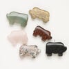 Multi-gemstone 1pkg6, half-drilled puffed / flat pig focal mix 30x22mm-43x26mm image number 1