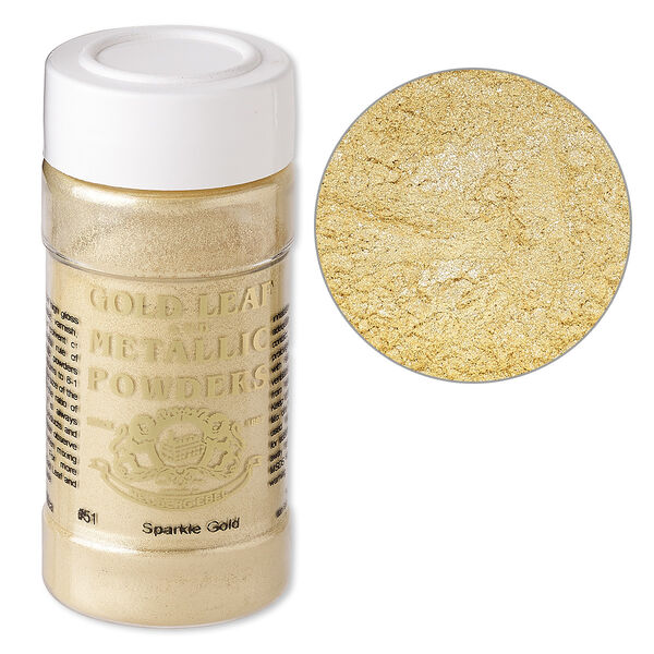 Mica powder, Gold Leaf & Metallic Powders, pkg/1-ounce jar, sparkle gold (0051-002). image number 0