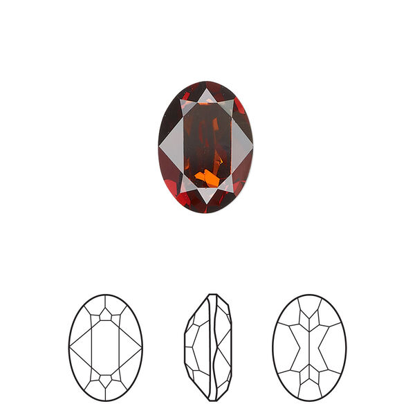 Fancy stone 1pk smoked amber foil back, Crystal Passions® 14x10mm oval 4120 image number 0
