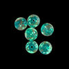 Bead, lampworked glass, clear / teal / glow-in-the-dark / gold, 8mm round. Sold per pkg of 6. image number 1