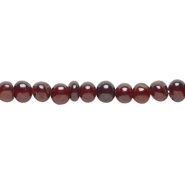 Bead, hessonite garnet (natural), dark, small hand-cut pebble, Mohs hardness 7 to 7-1/2. Sold per 14-inch strand, approximately 80 beads. image number 0