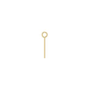 Eye pin, gold-plated brass, 1/2 inches, 24 gauge. Sold per pkg of 100.