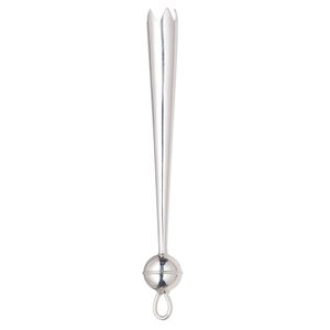Bolo tip, sterling silver, 60x8.5mm with 8.5mm ball and closed loop, 5.5mm inside diameter. Sold individually.