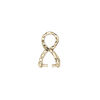 Bail, ice-pick. pewter (tin-based alloy), pkg/1, antique gold plate, 16x10mm with weave design, 5mm grip length. image number 0