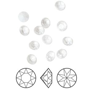 Chaton 12pk crystal electric white ignite LacquerPRO, Crystal Passions® 6.14-6.32mm round SS29 1088