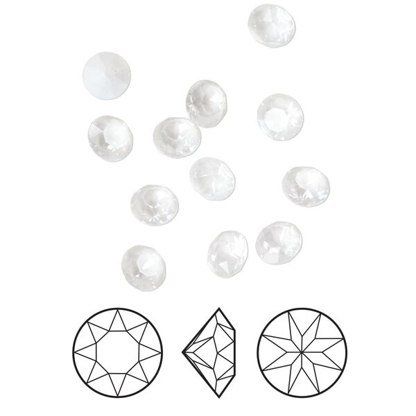 Chaton 12pk crystal electric white ignite LacquerPRO, Crystal Passions® 6.14-6.32mm round SS29 1088 image number 0