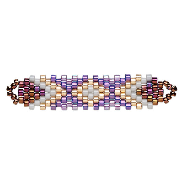 Focal, Creative Touch, glass, bronze / copper / multicolored, 35x9mm double-sided rectangle. Sold individually. image number 0