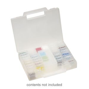 Organizer, plastic, frosted clear, 10 x 8-1/4 x 1-7/8 inches. Sold individually.