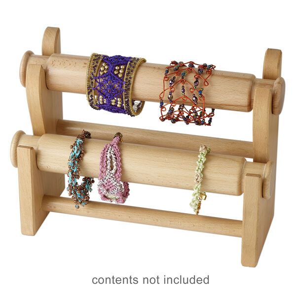 Display, bracelet, lacquered wood, 8-1/2 x 11-3/4 x 4-1/2 inch two-tier. Sold individually. image number 1