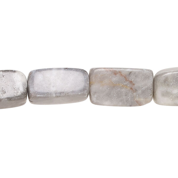 Marble 1pkg1, square tube bead natural, 15 inch 13x7mm-16x9mm image number 0
