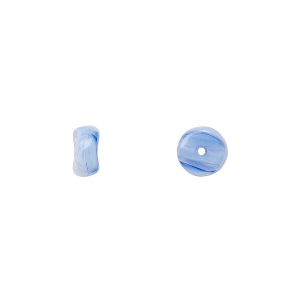 Bead, Czech pressed glass, opaque blue/white, 7x3mm rondelle. Sold per 15" to 16" strand. image number 0