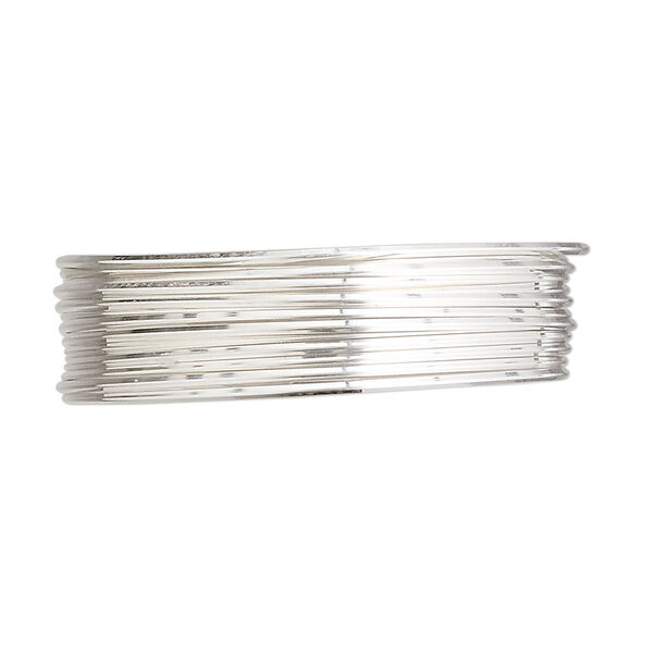 Wire, sterling silver, full-hard, square, 21 gauge. Sold per pkg of 5 feet. image number 0
