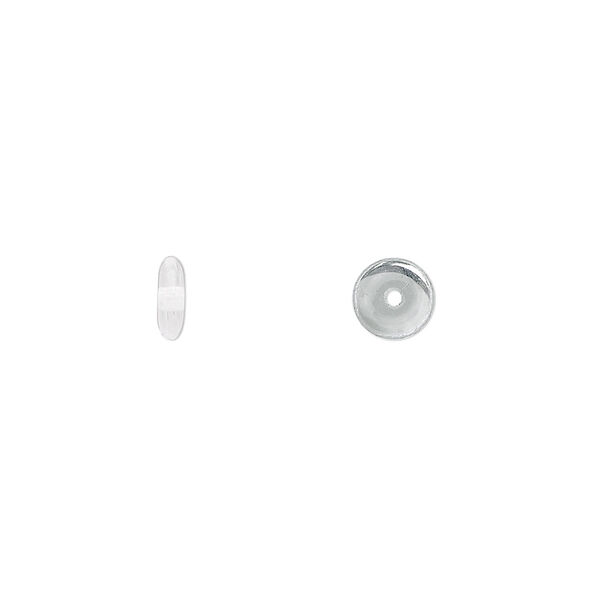 Bead, Czech pressed glass, clear, 6x2.5mm rondelle. Sold per 15-1/2" to 16" strand, approximately 160 beads. image number 0