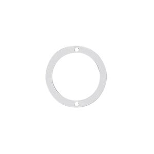 Link, sterling silver, 18mm open round. Sold per pkg of 4.