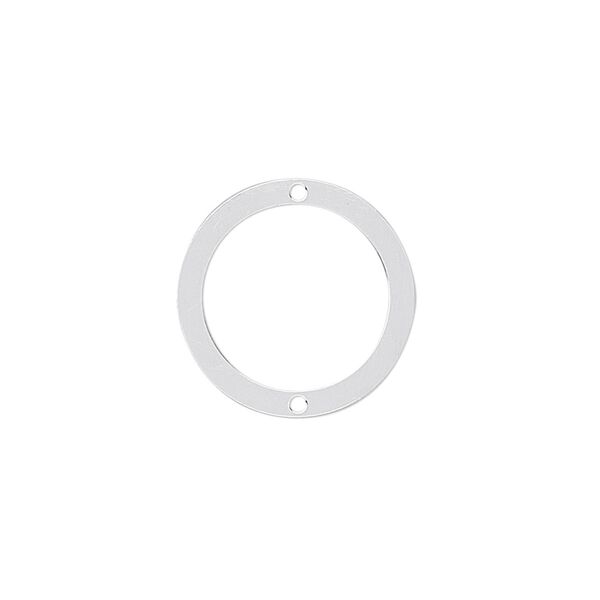 Link, sterling silver, 18mm open round. Sold per pkg of 4. image number 0