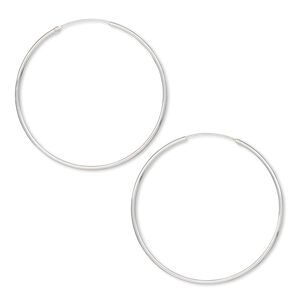 Earring hoop 1pkg2 sterling silver, 70mm / endless loop, 1 pair