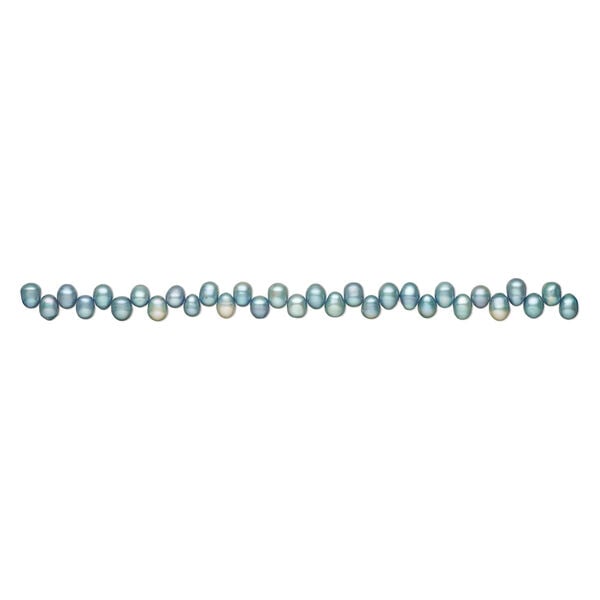 Freshwater pearl 1pkg1, top-drilled rice, 14 inch teal light teal 10x8mm-13x9mm cultured image number 1