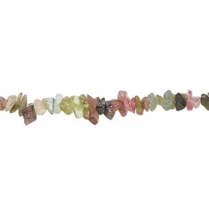 Multi-tourmaline 1pkg1, hand-cut chip bead natural 13 inch mini