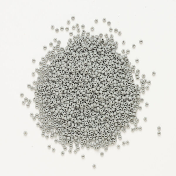 Seed bead, Preciosa Ornela Czech glass, 1pkg50g, 2.8-3.2mm rocaille, opaque matte terra dyed moonstone chalkwhite (06442) image number 1