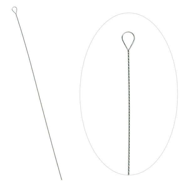 Needle, stainless steel, #8 light, 2-1/2 to 3-inch twisted wire. Sold per pkg of 100. image number 0