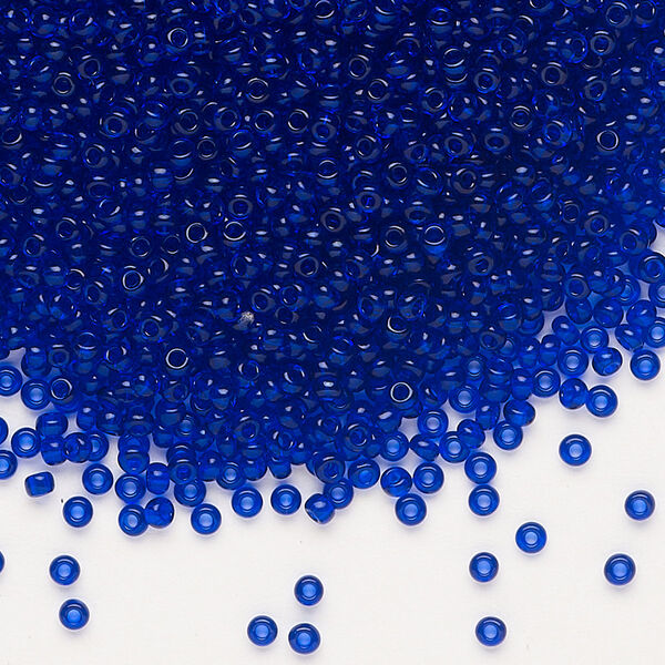Seed bead, Preciosa Ornela Czech glass, pkg/50g, #11 rocaille, transparent blue, (30100). image number 0