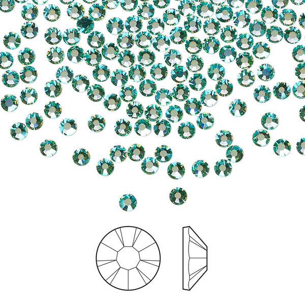 Flat back 144pk Caribbean Sea AB foil back, Preciosa MAXIMA Czech crystal rhinestone 2.5-2.7mm chaton rose round SS9 image number 0