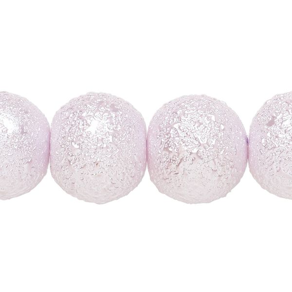 Bead, glass, opaque lilac, 16mm textured round. Sold per 15-1/2" to 16" strand. image number 0