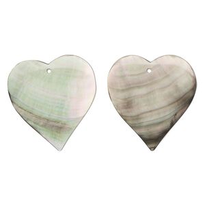 Drop, black lip shell (natural), 28x26mm hand-cut top-drilled single-sided heart, Mohs hardness 3-1/2. Sold per pkg of 2.