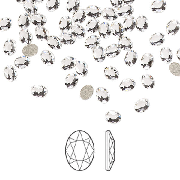 Flat back 12pk crystal foil back, Crystal Passions® 4x3mm oval 2603 image number 0
