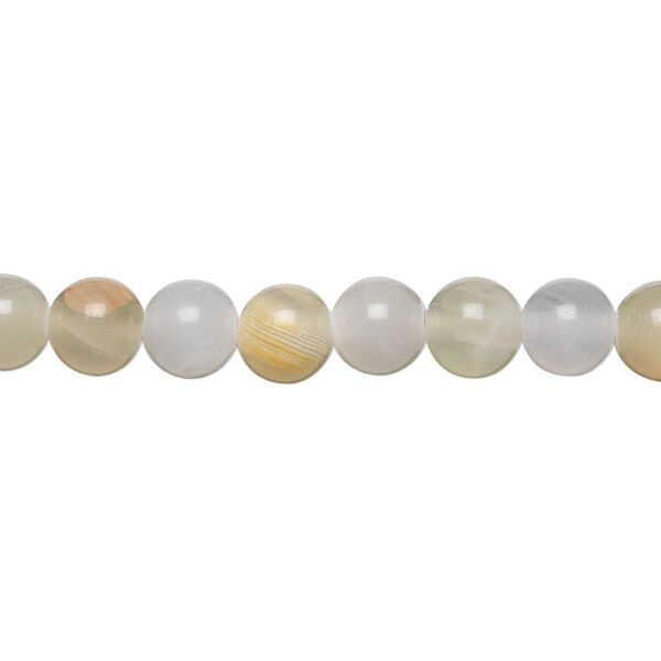 Bead, Italian "onyx" (onyx marble) (coated), 6mm round, B grade, Mohs hardness 3. Sold per 15-1/2" to 16" strand. image number 0