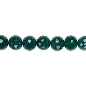 Green onyx 1pkg1, hand-cut faceted round bead 8 inch 7-8mm