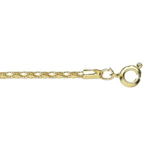 Chain 1pkg10 gold-plated diamond, 1.9mm rounded / springring clasp, steel 24 inch