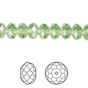 Bead 12pk peridot, Crystal Passions® Regenerated 8x6mm rondelle 5040