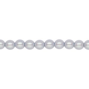 Pearl 50pk pearlescent grey, Preciosa Czech crystal 5mm round