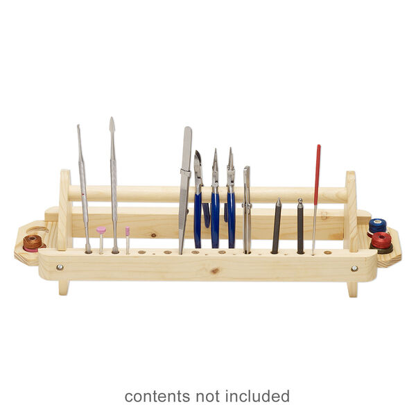 Organizer, wood and steel, 16-1/2 x 5 x 4-1/2 inches. Sold individually. image number 0