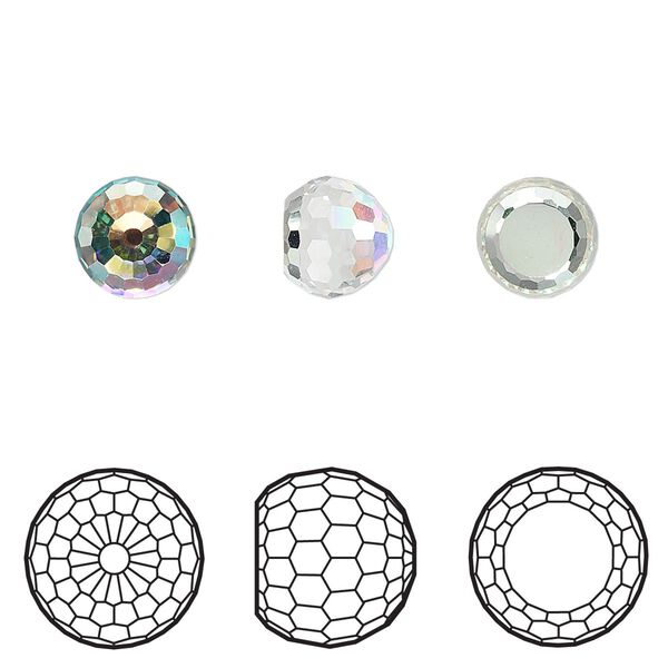 Fancy stone 2pk crystal AB CAL VZ, Crystal Passions® 8mm ball 4869 image number 0