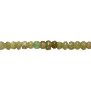 Vesuvianite 1pkg1, hand-cut faceted rondelle bead natural 10 inch 4x2mm-5x4mm