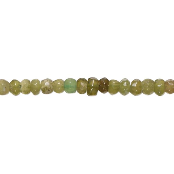 Vesuvianite 1pkg1, hand-cut faceted rondelle bead natural 10 inch 4x2mm-5x4mm image number 0