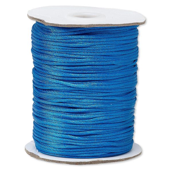 Cord, Satinique™, satin, dark turquoise blue, 1.5mm small. Sold per 400-foot spool. image number 0