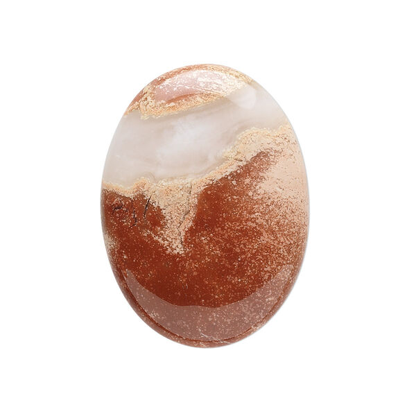 Cabochon, spotted chalcedony (natural), 30x22mm calibrated oval, B grade, Mohs hardness 6-1/2 to 7. Sold individually. image number 0