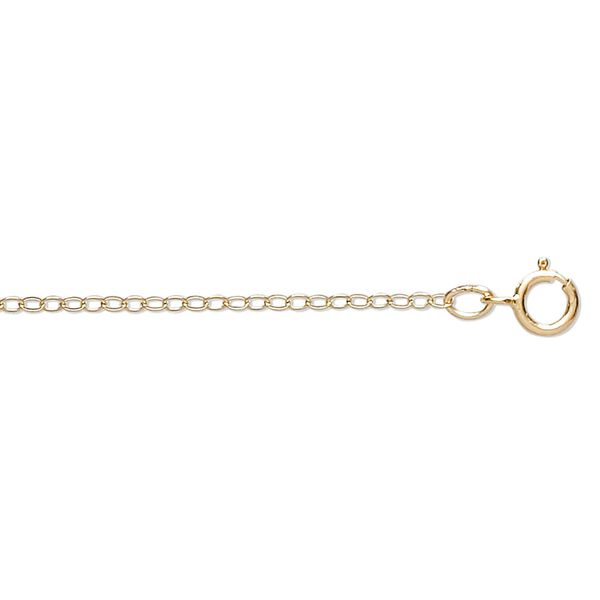 Chain, Gossamer™, 14Kt gold-filled, 1.2mm flat cable, 16 inches with springring clasp. Sold individually. image number 0