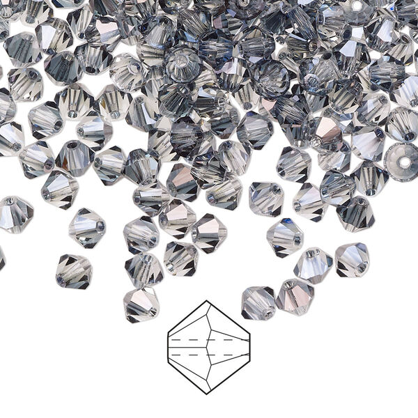 Bead 144pk crystal valentinite, Preciosa Czech crystal 4mm bicone image number 0