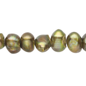 Freshwater pearl 1pkg1, semi-round, 15.5-16 inch iris bronze 9-16mm cultured